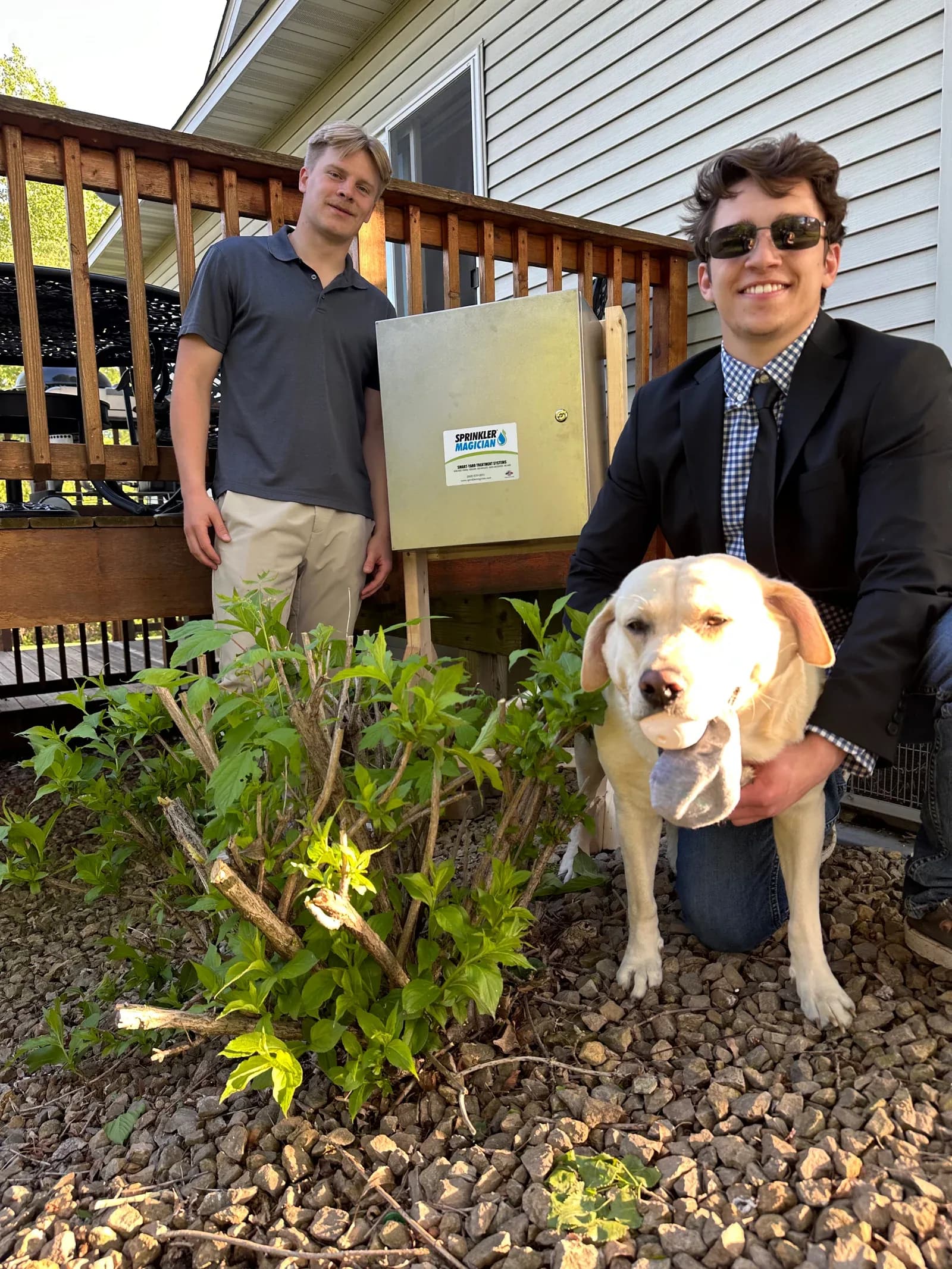 The Zips Bugs Begone founders at a Minnesota install